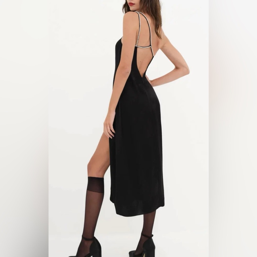 NWT For Love and Lemons Elora Midi Dress XS Black